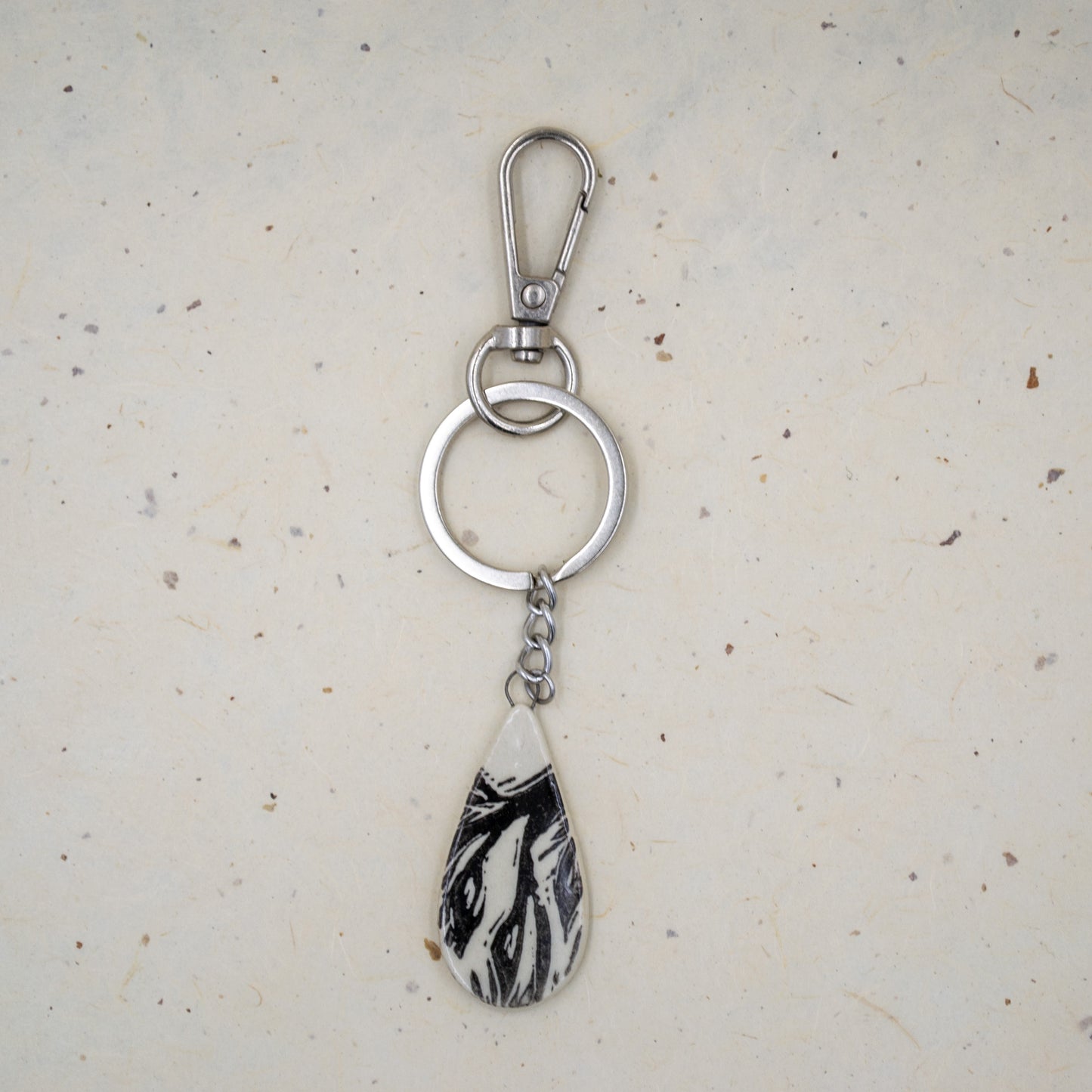 Ceramic Block Printed Leaf Charm