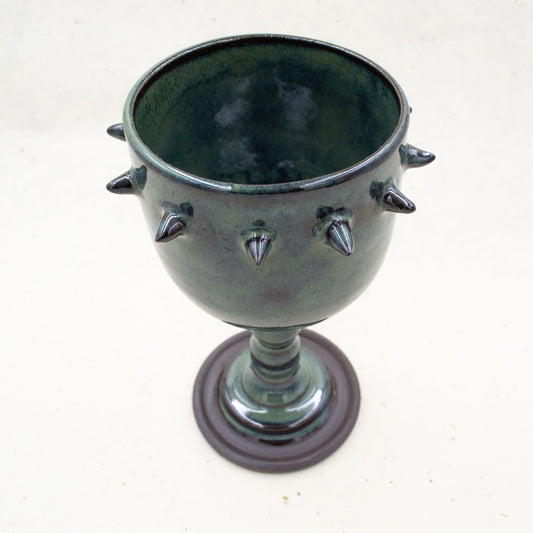 Green Spike Ceramic Goblet