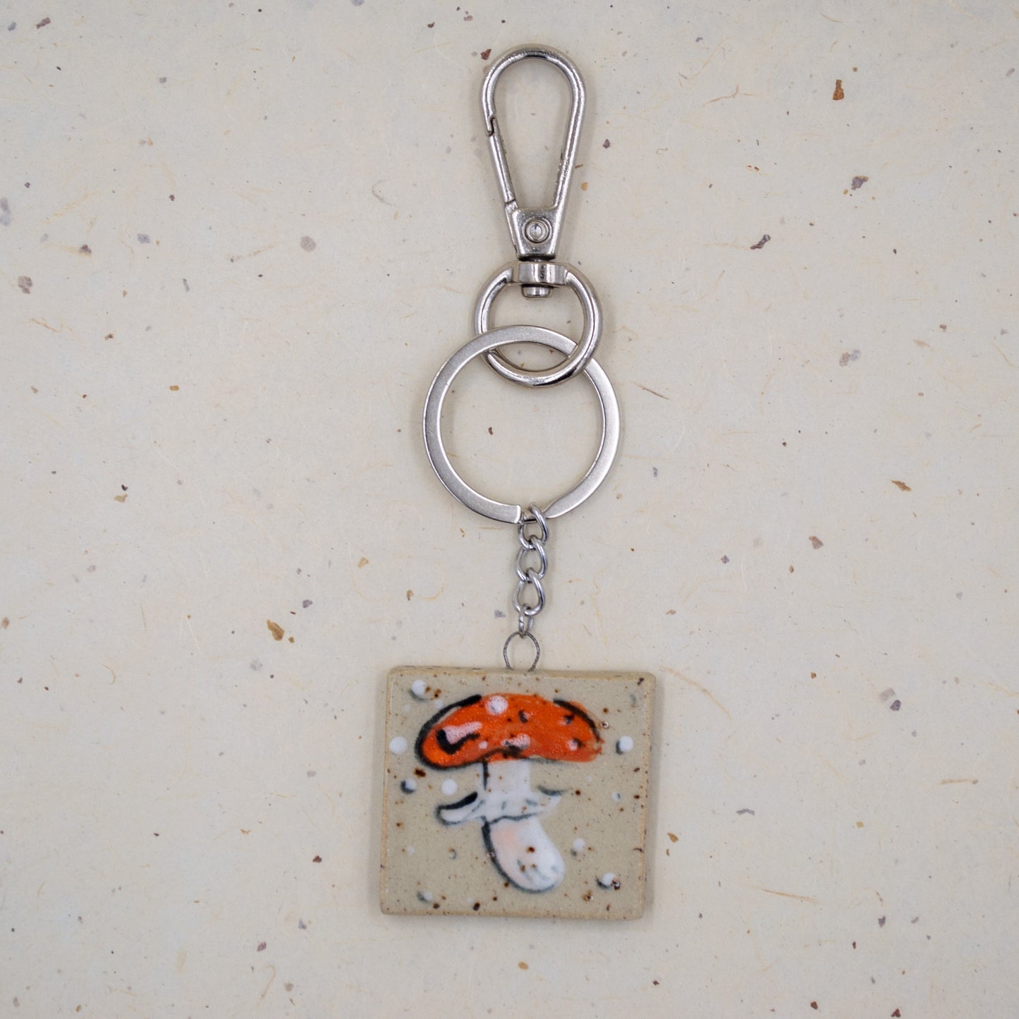 Ceramic Speckle Mushroom Charm