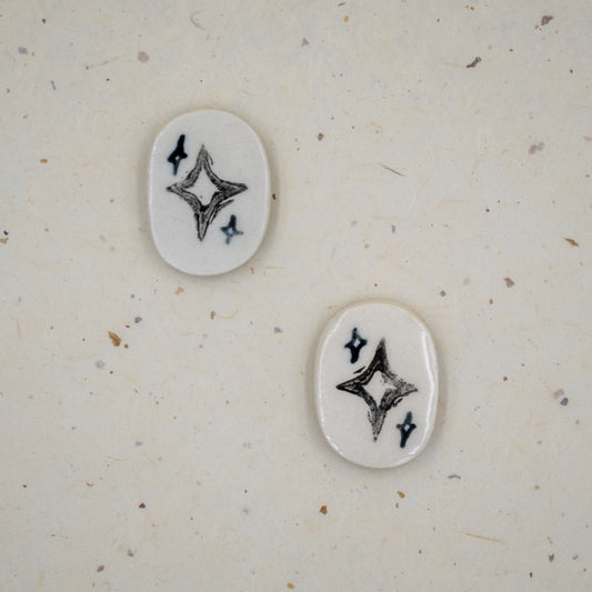 Sparkle Block Printed Ceramic Magnet