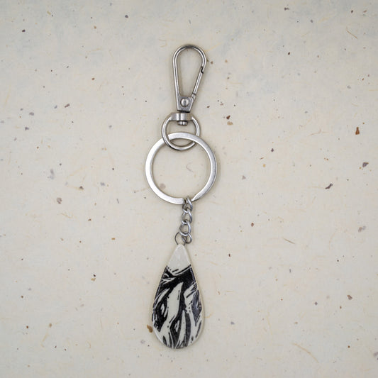 Ceramic Block Printed Leaf Charm