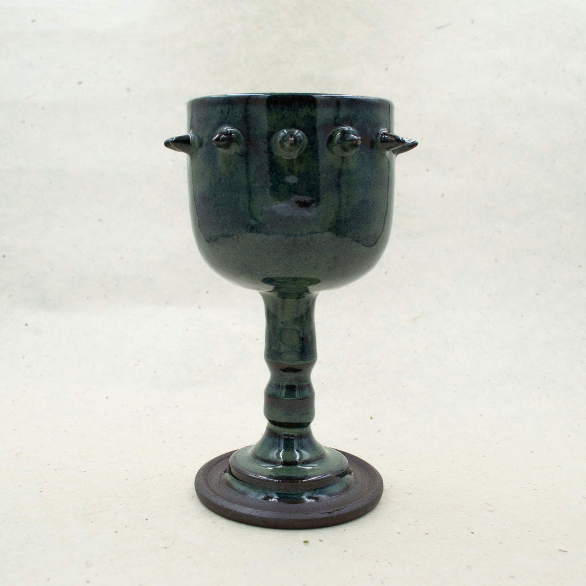 Green Spike Ceramic Goblet