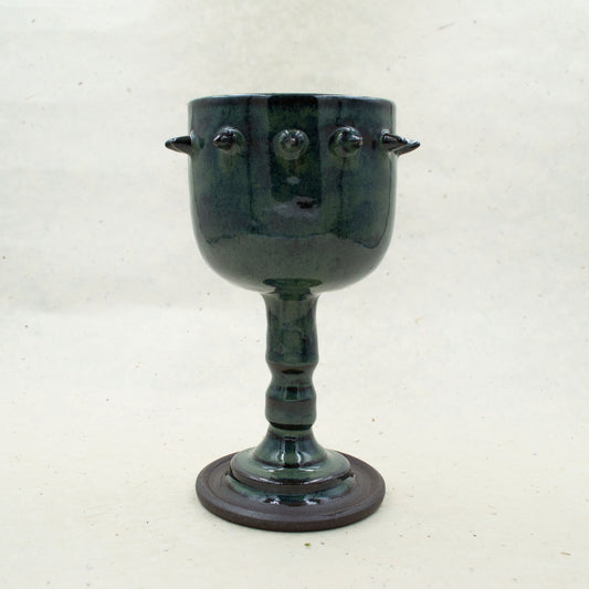 Green Spike Ceramic Goblet